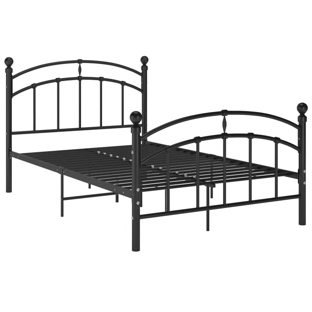 vidaXL Estrutura de cama 120x200 cm metal preto