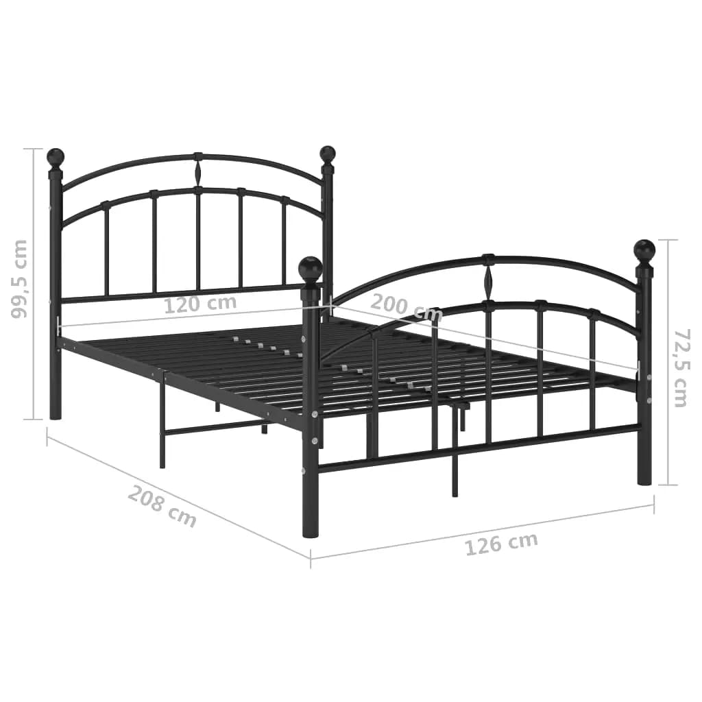 vidaXL Estrutura de cama 120x200 cm metal preto