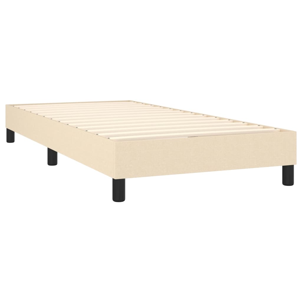 vidaXL Cama box spring c/ colchão e LED 80x200 cm tecido cor creme