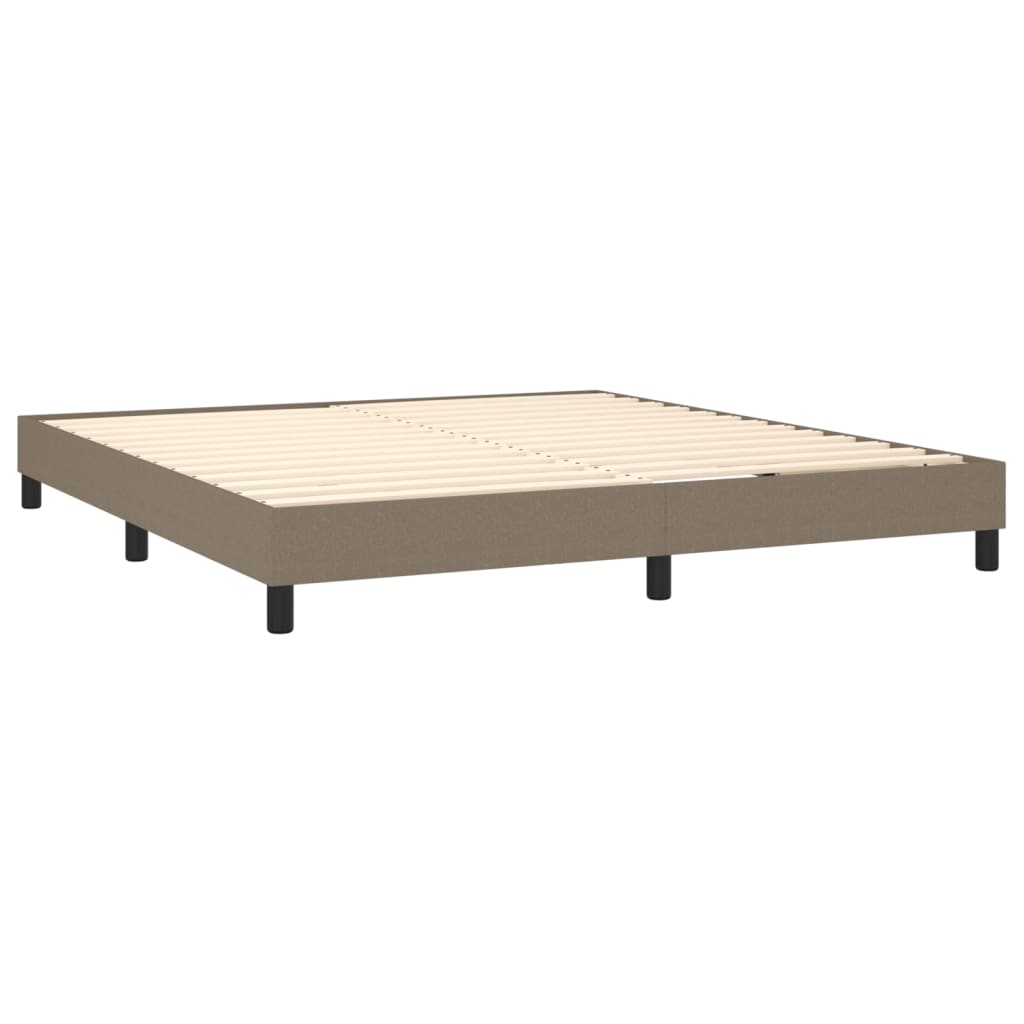 vidaXL Cama box spring colchão/LED 180x200cm tecido cinza-acastanhado