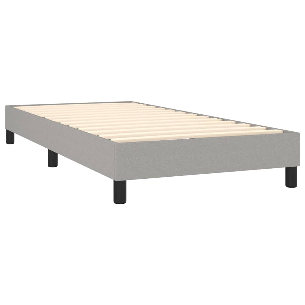 vidaXL Cama box spring c/ colchão e LED 90x200 cm tecido cinza-claro