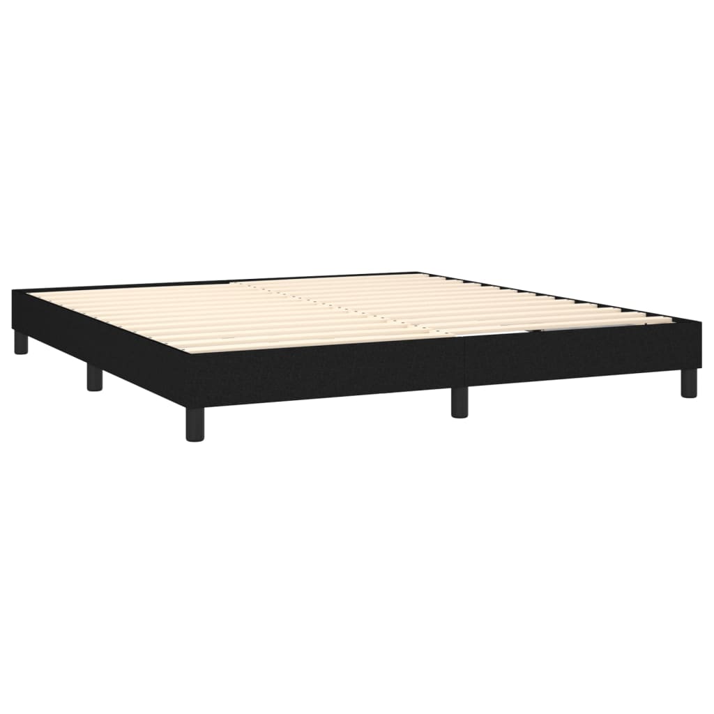 vidaXL Cama box spring c/ colchão e LED 160x200 cm tecido preto