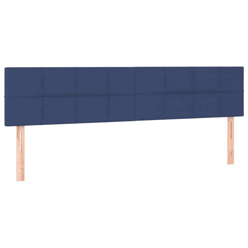 vidaXL Cama box spring c/ colchão e LED 160x200 cm tecido azul