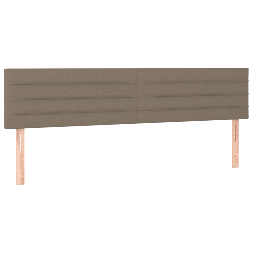 vidaXL Cama box spring colchão/LED 160x200 cm tecido cinza-acastanhado