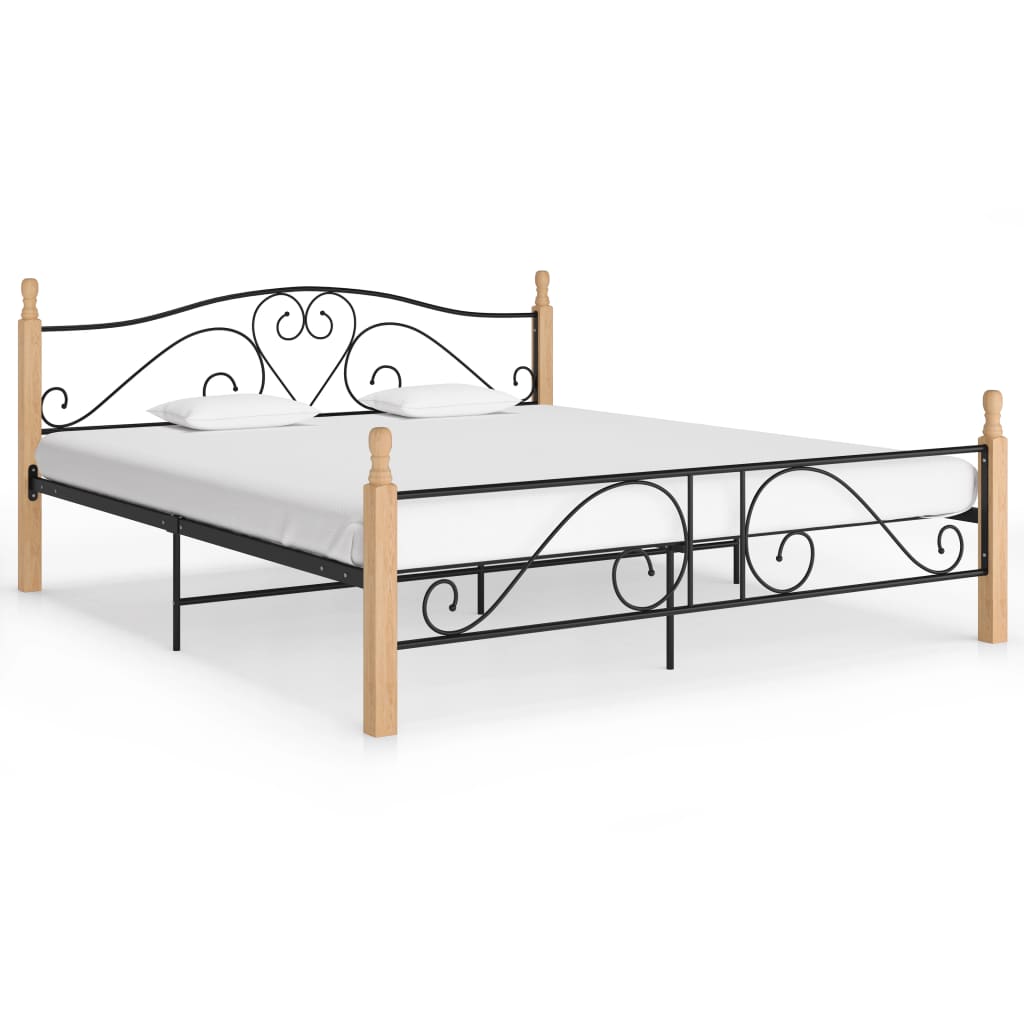 vidaXL Estrutura de cama 180x200 cm metal preto