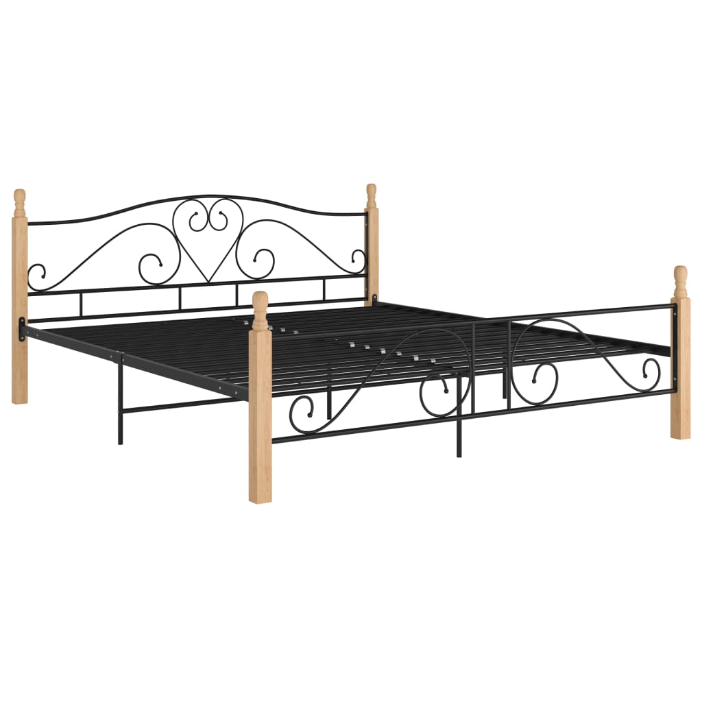 vidaXL Estrutura de cama 180x200 cm metal preto