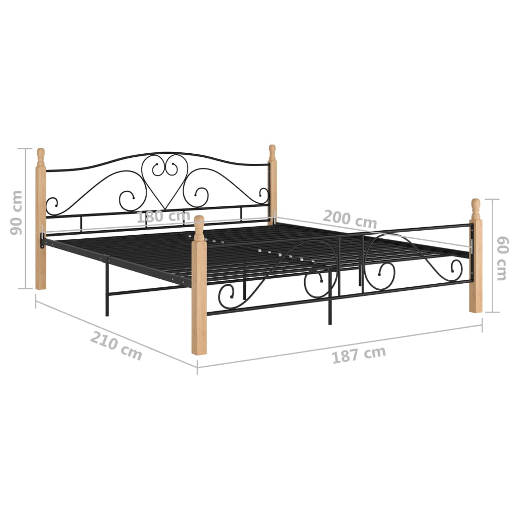 vidaXL Estrutura de cama 180x200 cm metal preto