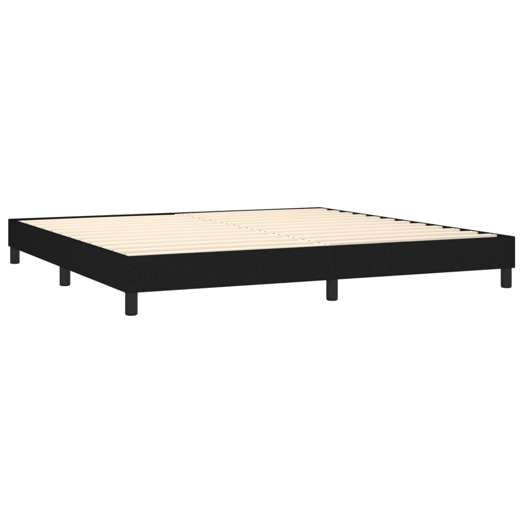 vidaXL Cama box spring c/ colchão e LED 200x200 cm tecido preto