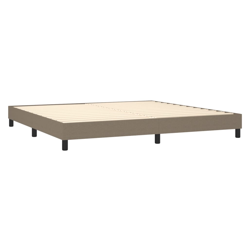 vidaXL Cama box spring colchão/LED 200x200cm tecido cinza-acastanhado