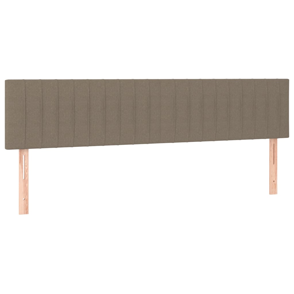 vidaXL Cama box spring colchão/LED 200x200cm tecido cinza-acastanhado