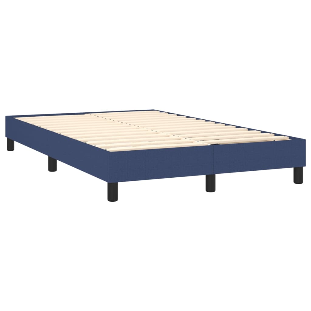 vidaXL Cama box spring c/ colchão e LED 120x200 cm tecido azul