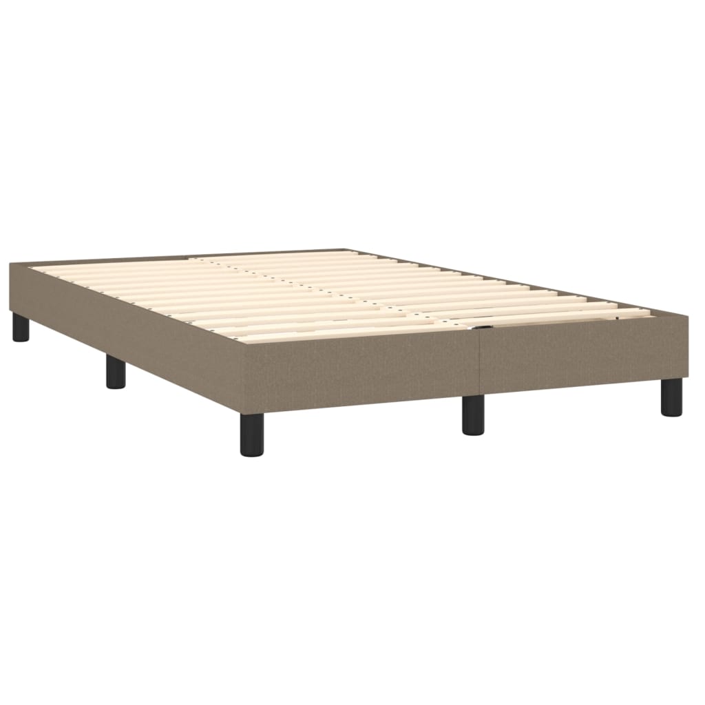 vidaXL Cama box spring colchão/LED 120x200cm tecido cinza-acastanhado