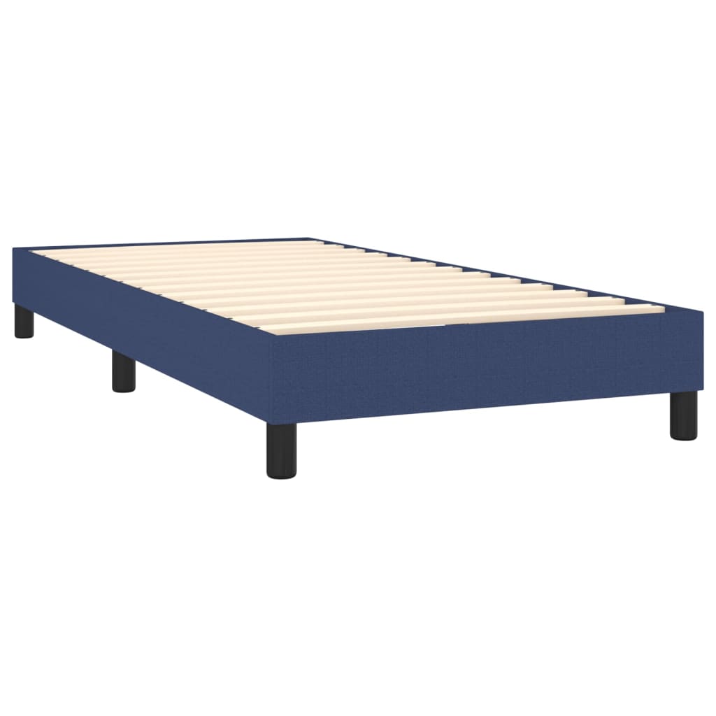 vidaXL Cama box spring c/ colchão e LED 90x190 cm tecido azul