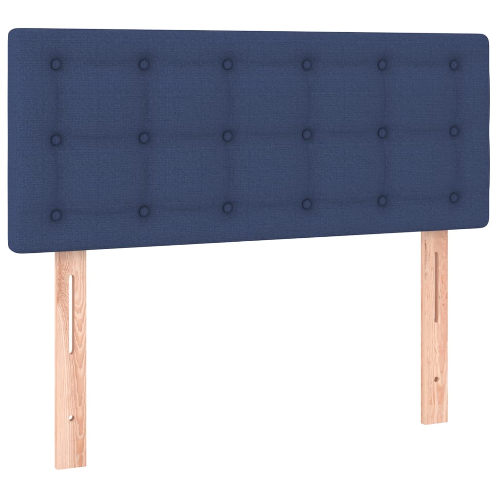 vidaXL Cama box spring c/ colchão e LED 90x190 cm tecido azul