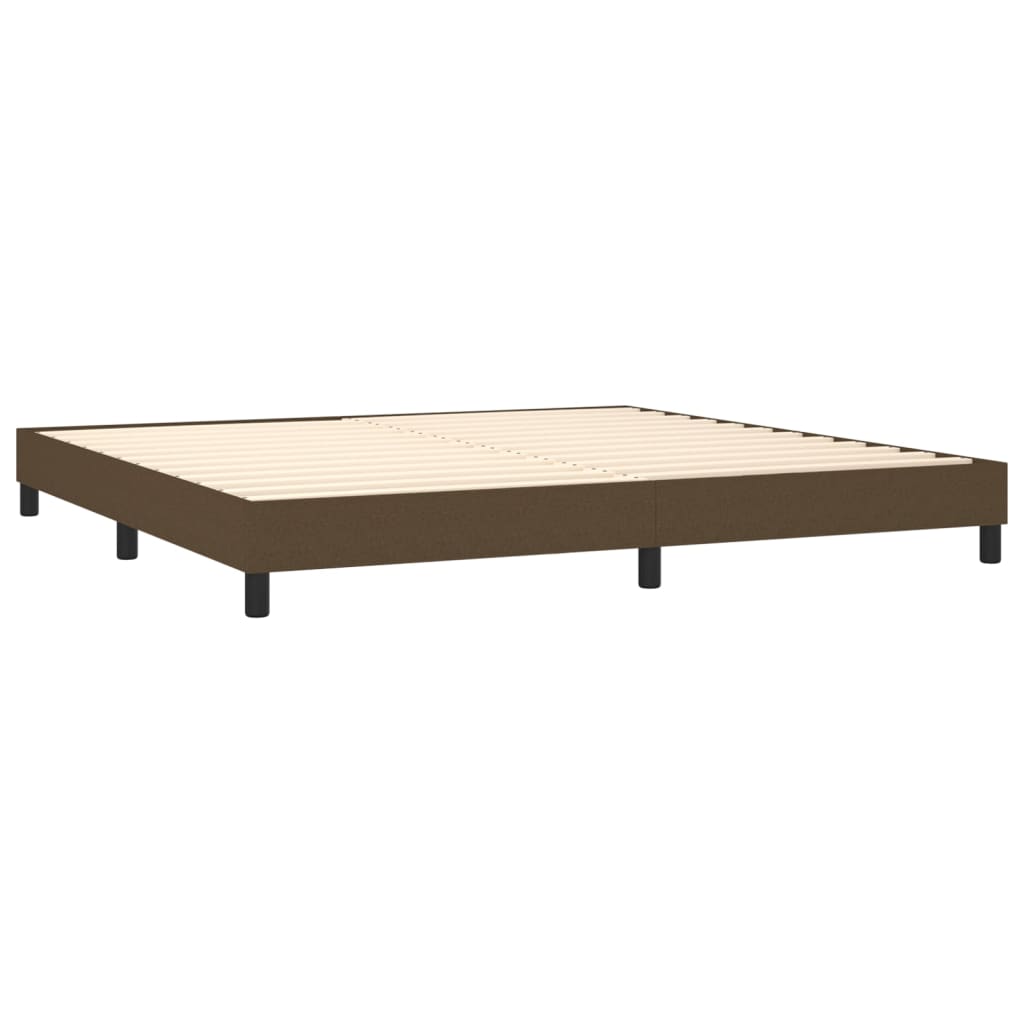 vidaXL Cama box spring c/ colchão/LED 200x200cm tecido castanho-escuro