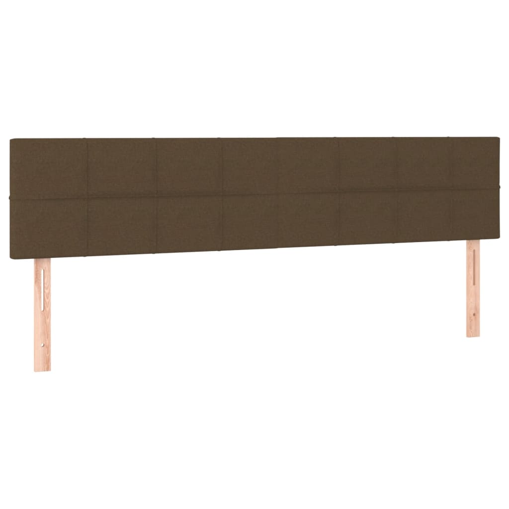 vidaXL Cama box spring c/ colchão/LED 200x200cm tecido castanho-escuro