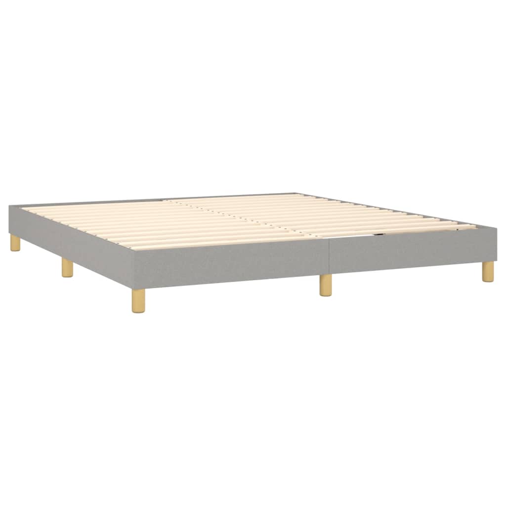 vidaXL Cama box spring c/ colchão e LED 180x200 cm tecido cinza-claro