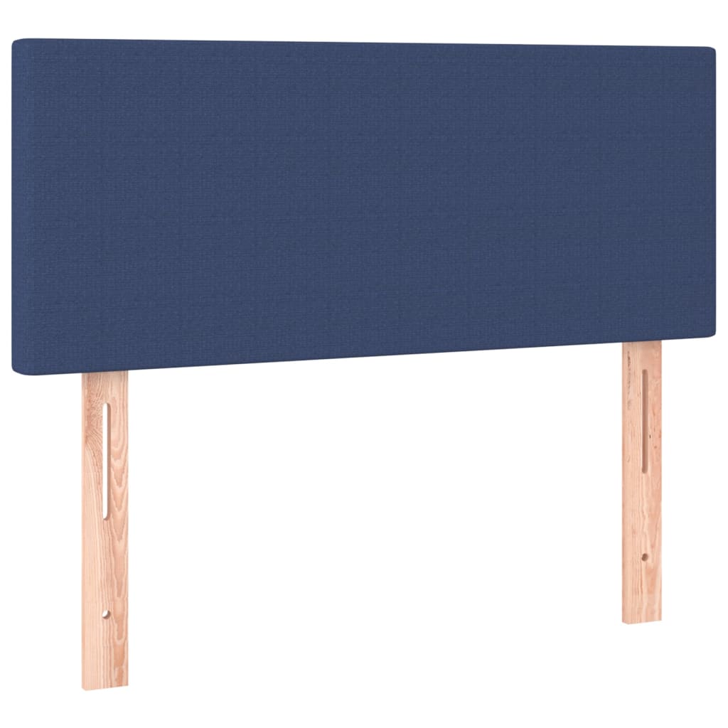 vidaXL Cama box spring c/ colchão e LED 90x190 cm tecido azul