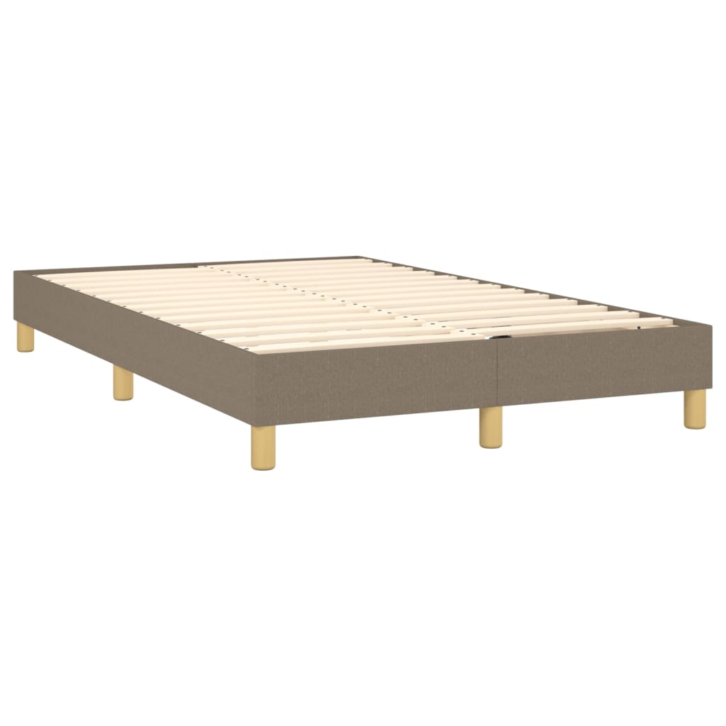 vidaXL Cama box spring colchão/LED 120x200cm tecido cinza-acastanhado