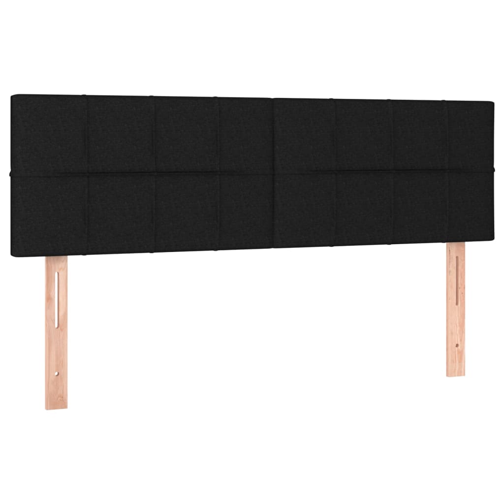 vidaXL Cama box spring c/ colchão e LED 140x190 cm tecido preto