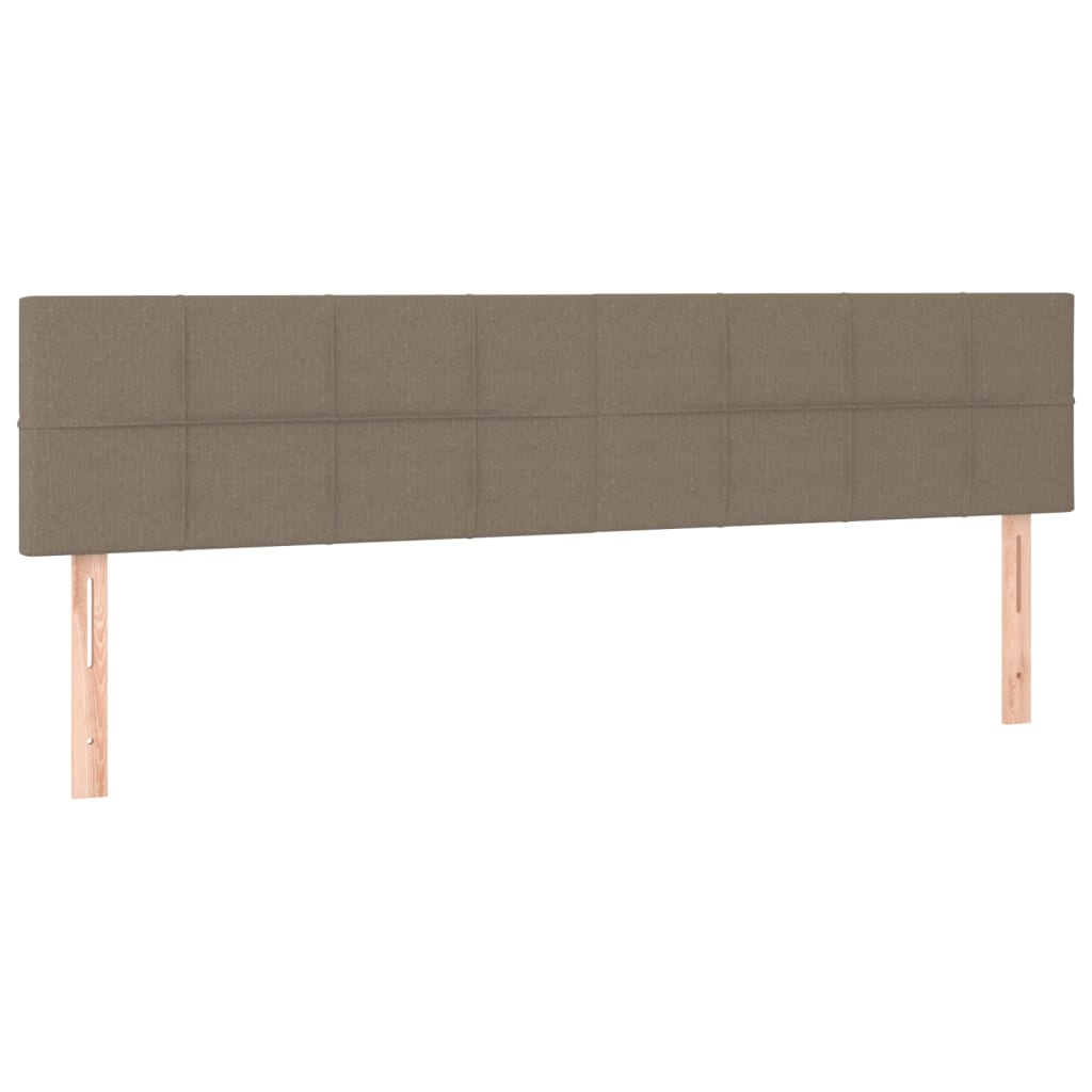 vidaXL Cama box spring colchão/LED 200x200cm tecido cinza-acastanhado