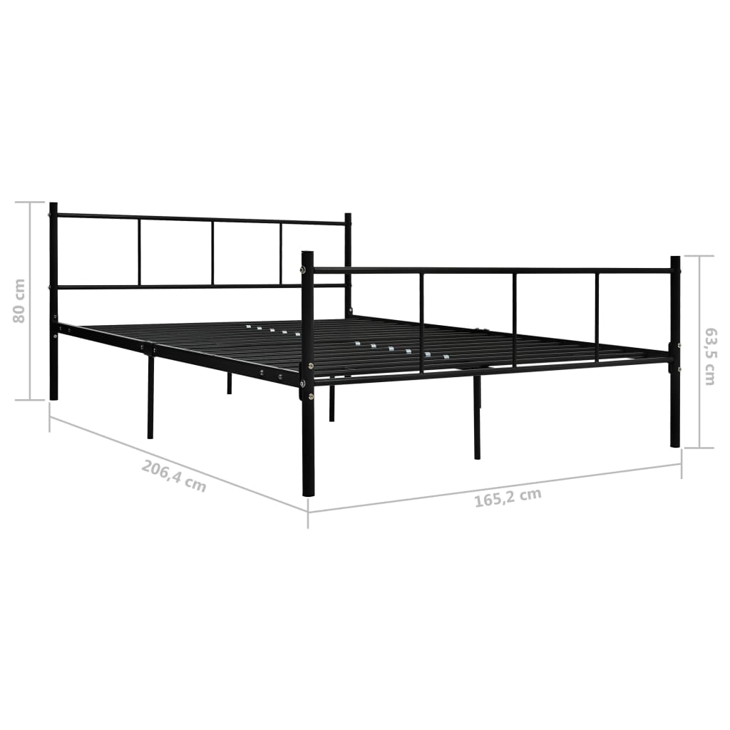 vidaXL Estrutura de cama 160x200 cm metal preto