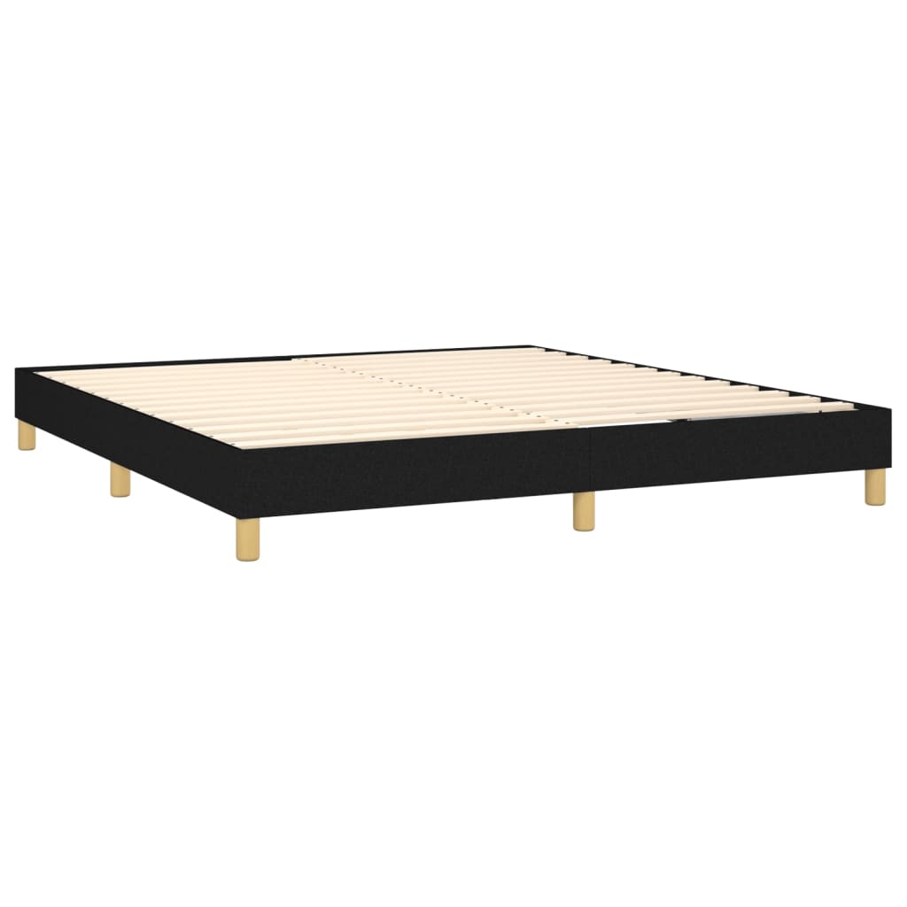 vidaXL Cama box spring c/ colchão e LED 180x200 cm tecido preto