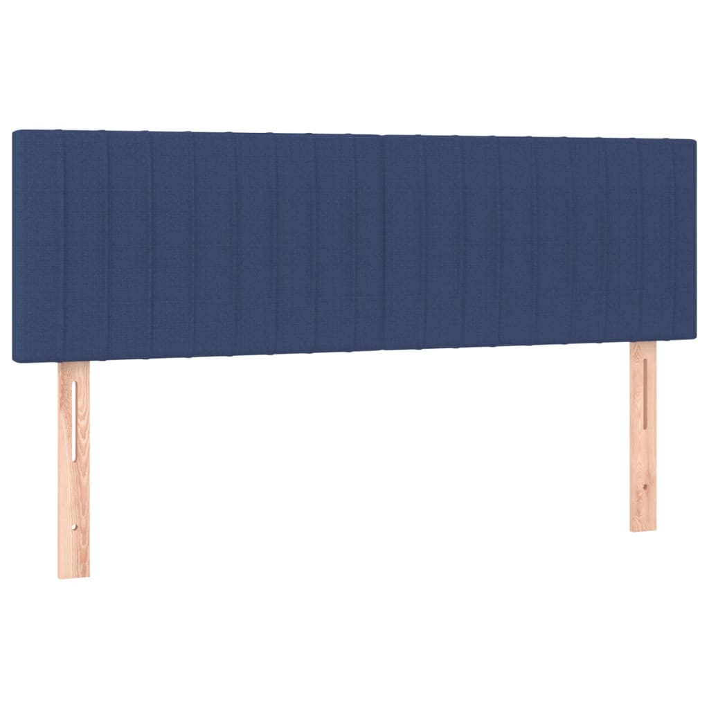 vidaXL Cama box spring c/ colchão e LED 140x200 cm tecido azul