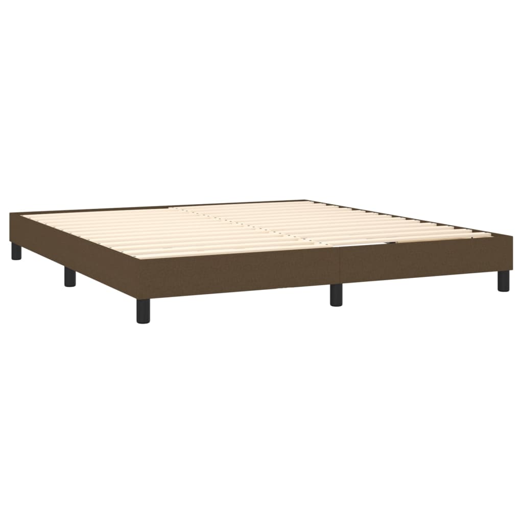 vidaXL Cama box spring c/ colchão/LED 180x200cm tecido castanho-escuro