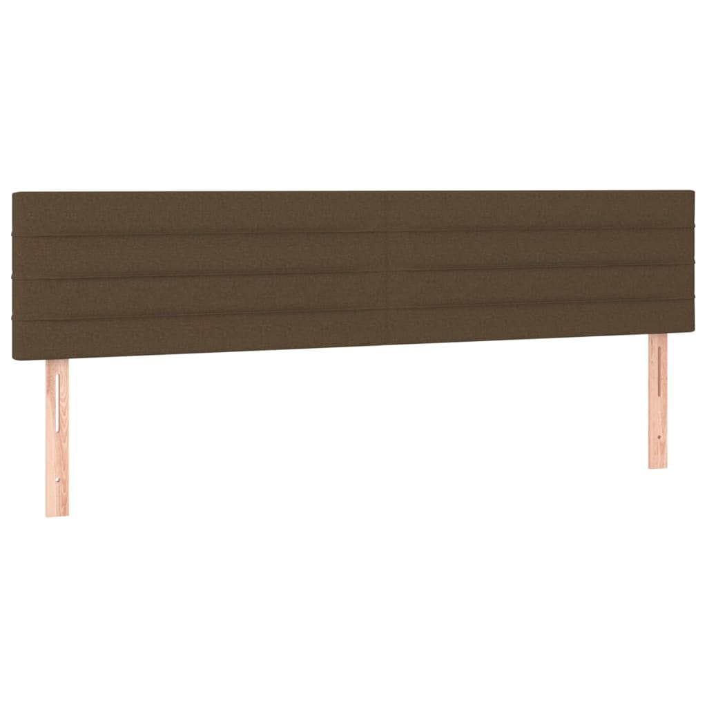 vidaXL Cama box spring c/ colchão/LED 180x200cm tecido castanho-escuro