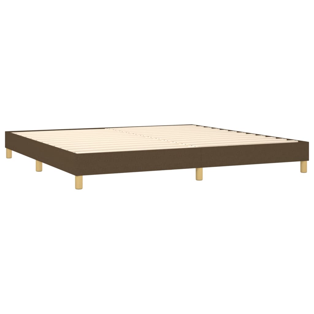 vidaXL Cama box spring c/ colchão/LED 200x200cm tecido castanho-escuro