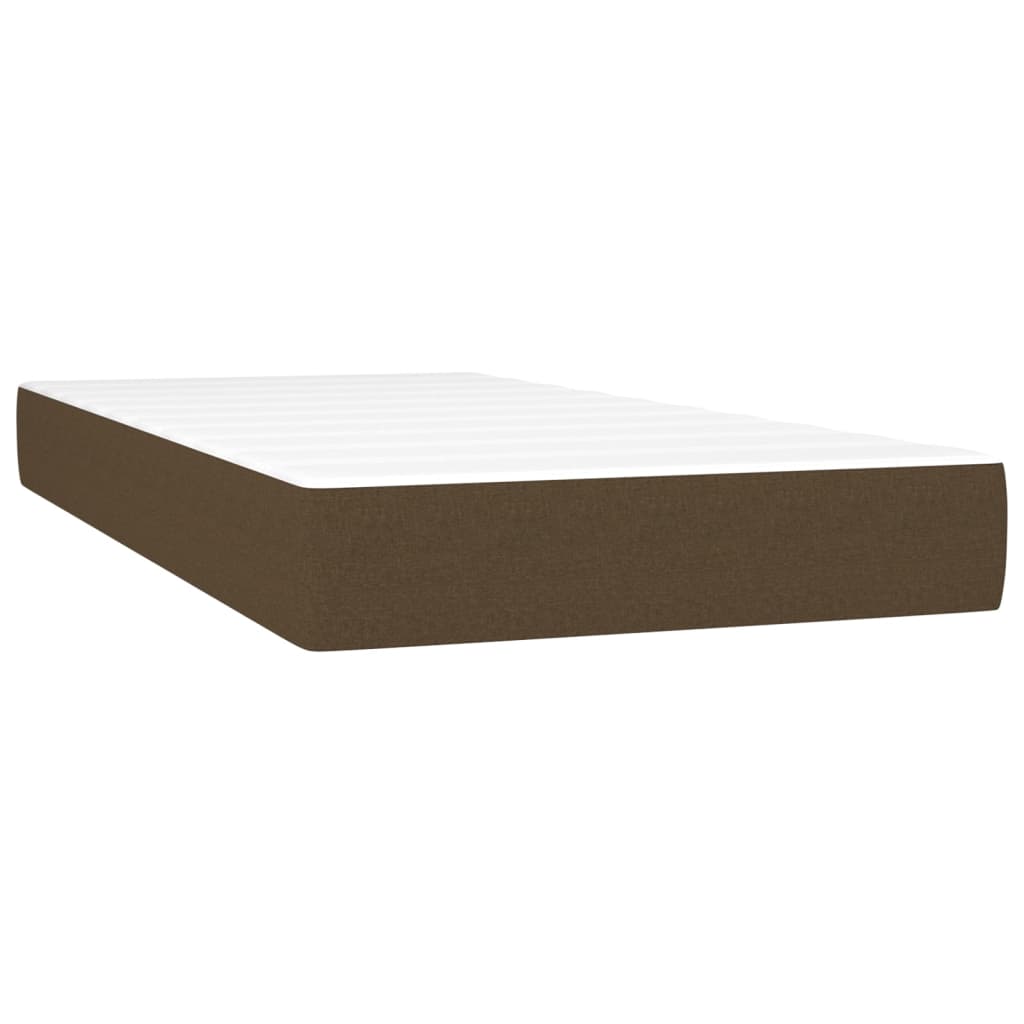 vidaXL Cama box spring c/ colchão/LED 200x200cm tecido castanho-escuro