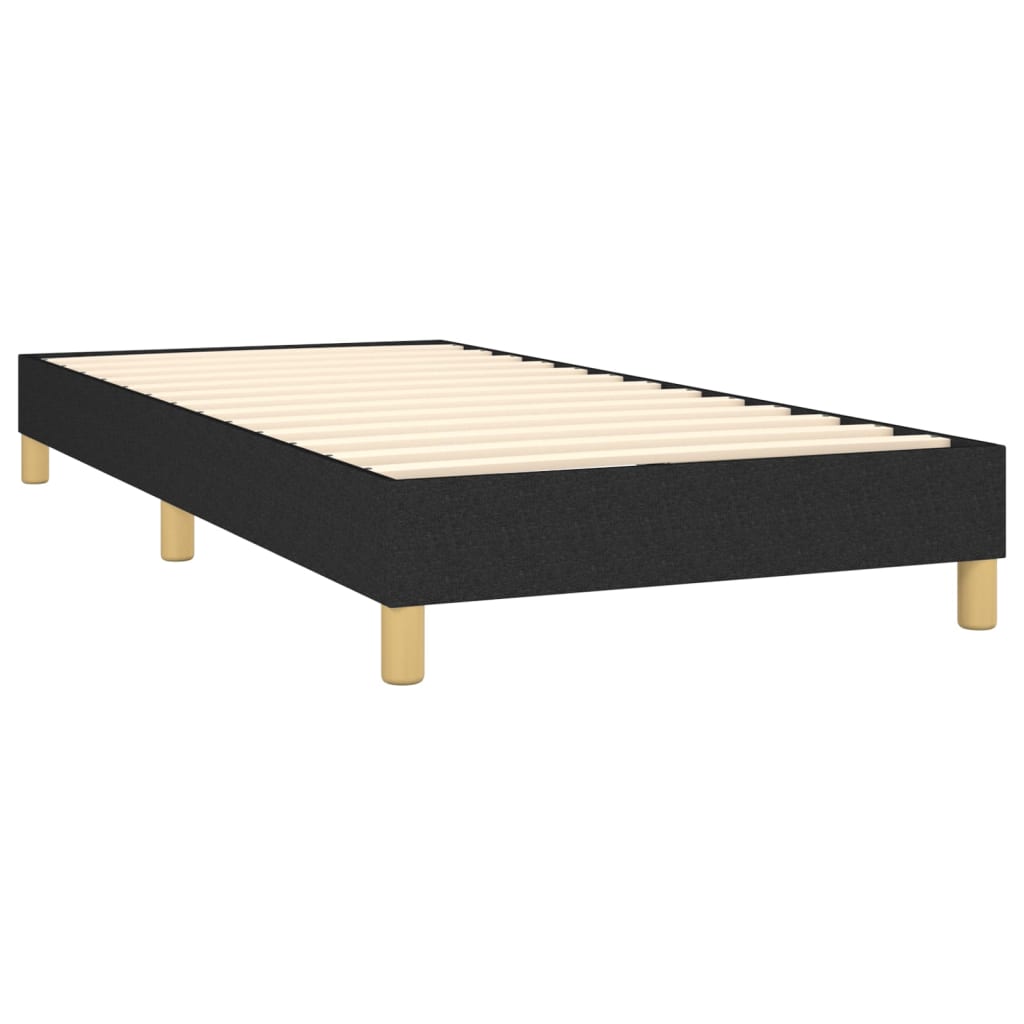 vidaXL Cama box spring c/ colchão e LED 90x200 cm tecido preto