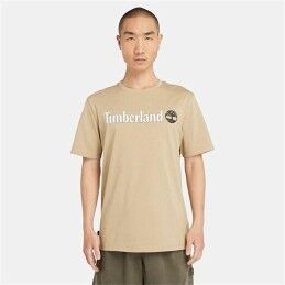 Timberland|Camisola de Manga Curta Homem Timberland Kennebec River Linear Logo Marrom claro