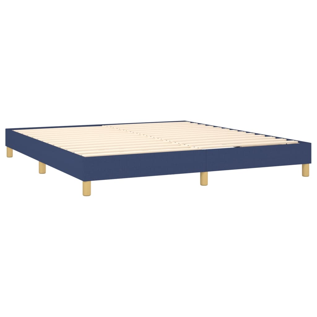 vidaXL Cama box spring c/ colchão e LED 160x200 cm tecido azul