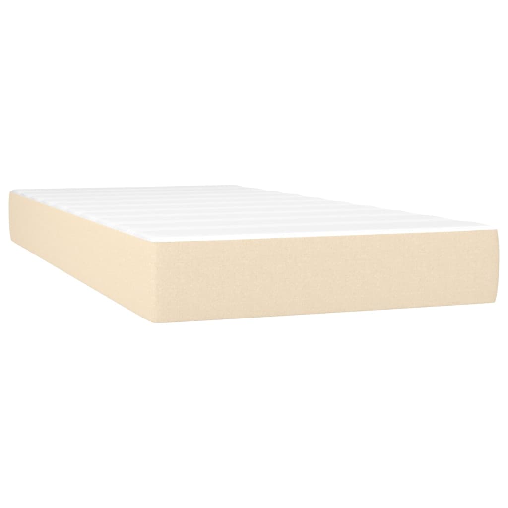 vidaXL Cama box spring c/ colchão e LED 200x200 cm tecido cor creme