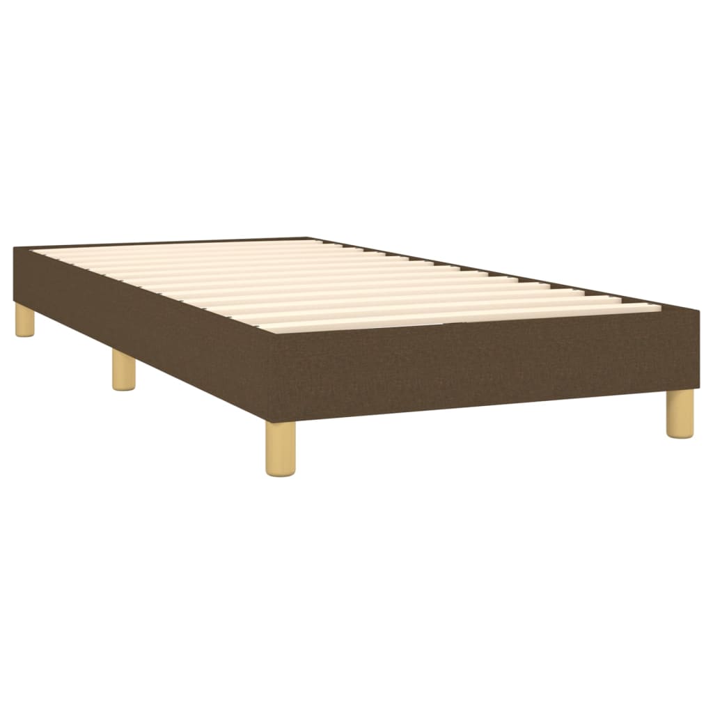 vidaXL Cama box spring c/ colchão/LED 100x200cm tecido castanho-escuro