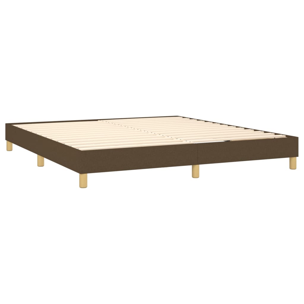 vidaXL Cama box spring c/ colchão/LED 180x200cm tecido castanho-escuro