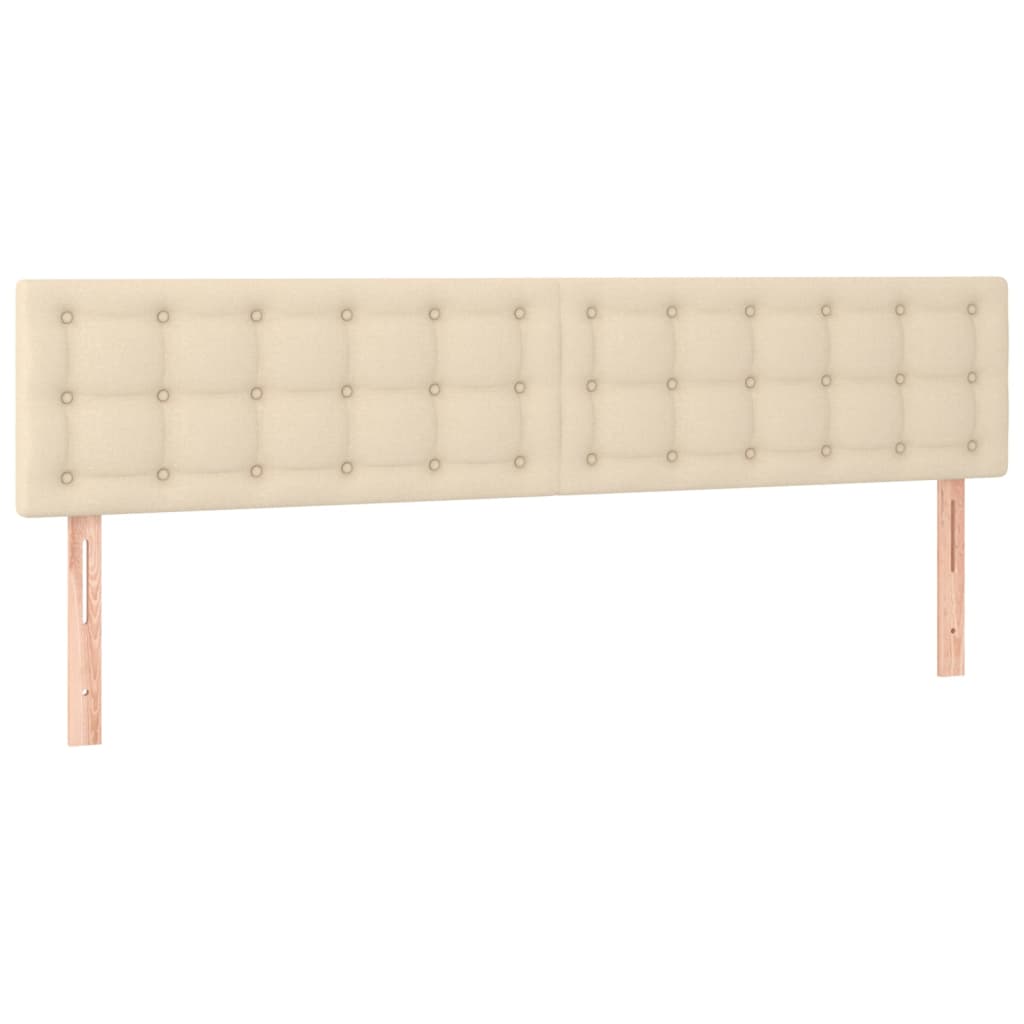 vidaXL Cama box spring c/ colchão e LED 200x200 cm tecido cor creme