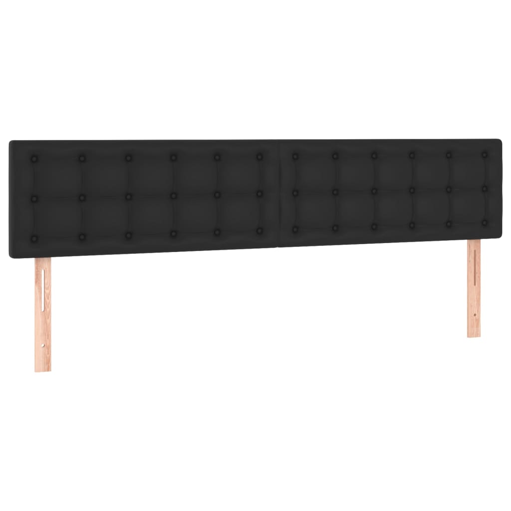 vidaXL Cama box spring c/ colchão/LED 160x200cm couro artificial preto