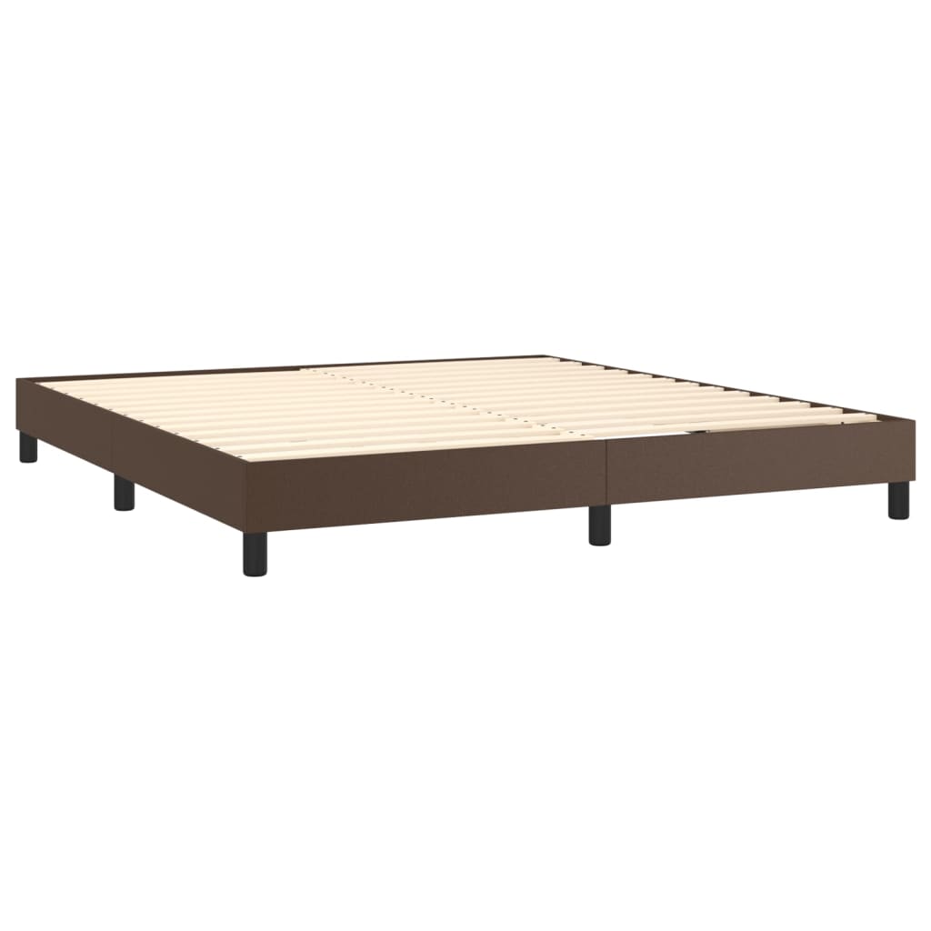 vidaXL Cama box spring c/ colchão/LED 180x200 cm couro artif. castanho