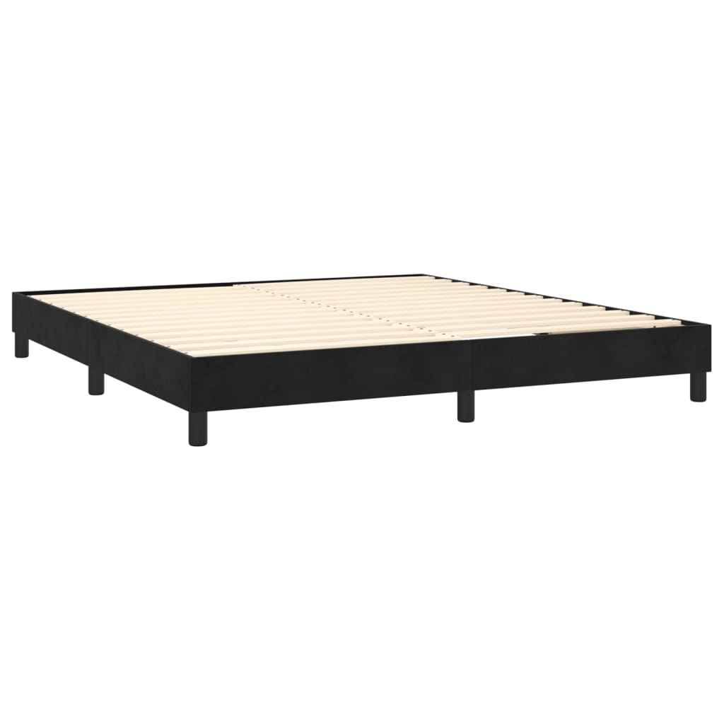 vidaXL Cama box spring c/ colchão/LED 180x200 cm veludo preto