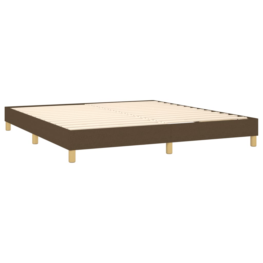 vidaXL Cama box spring c/ colchão/LED 160x200cm tecido castanho-escuro