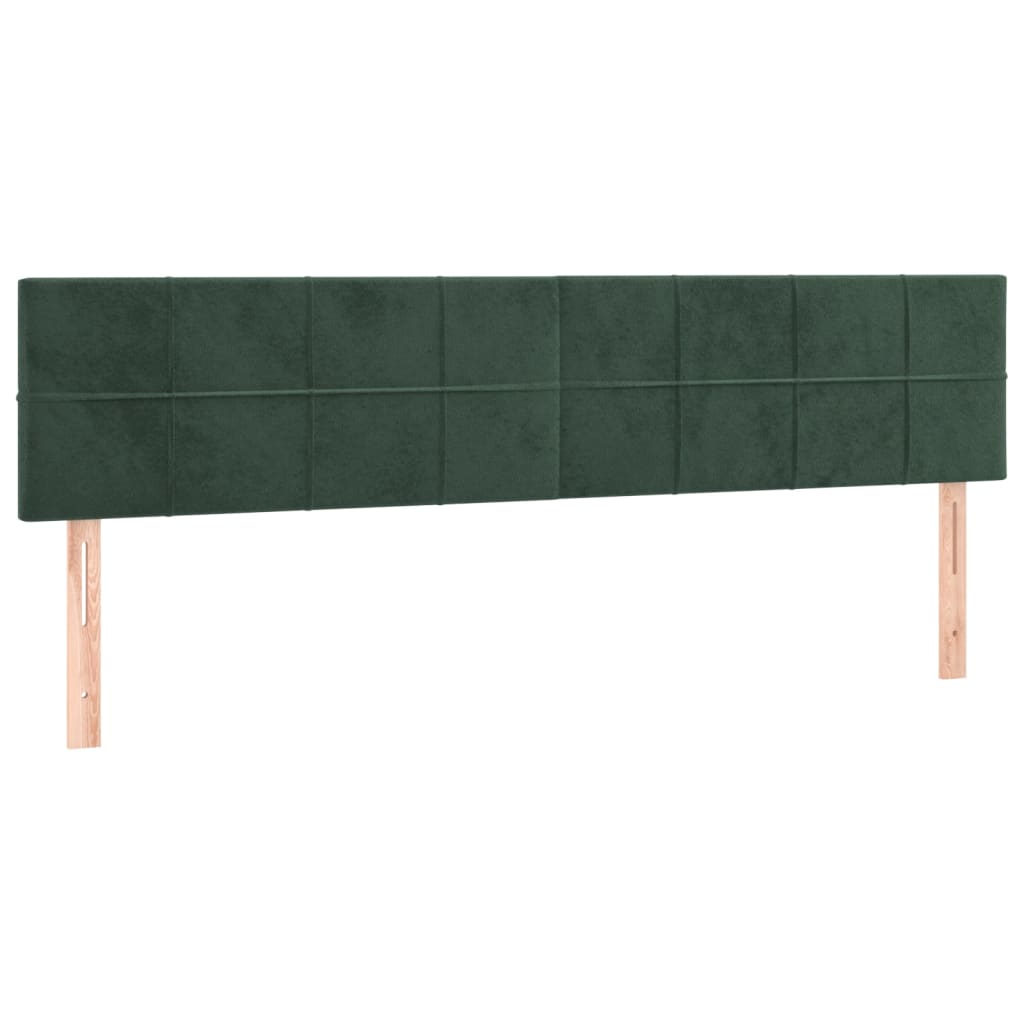 vidaXL Cama box spring c/ colchão/LED 200x200 cm veludo verde-escuro