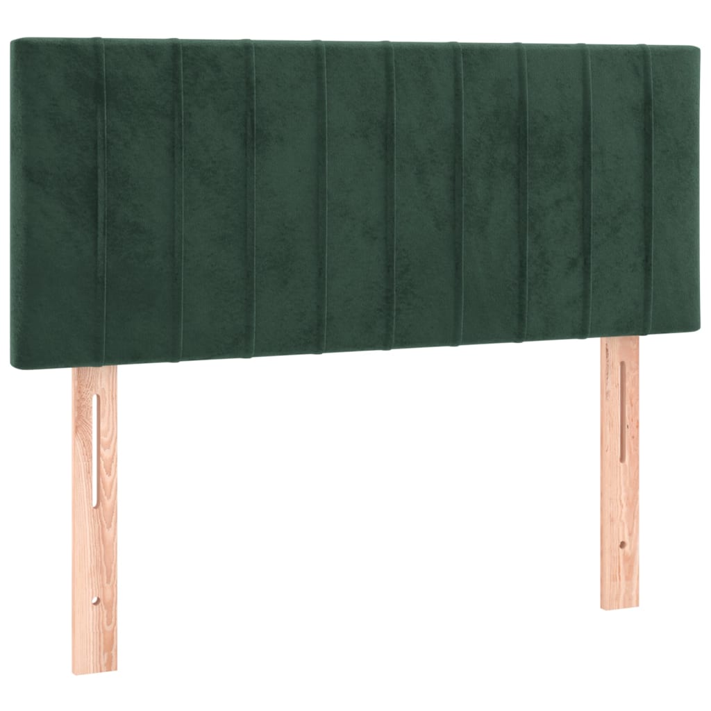 vidaXL Cama box spring c/ colchão/LED 120x200 cm veludo verde-escuro