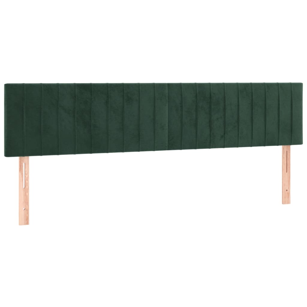 vidaXL Cama box spring c/ colchão/LED 180x200 cm veludo verde-escuro