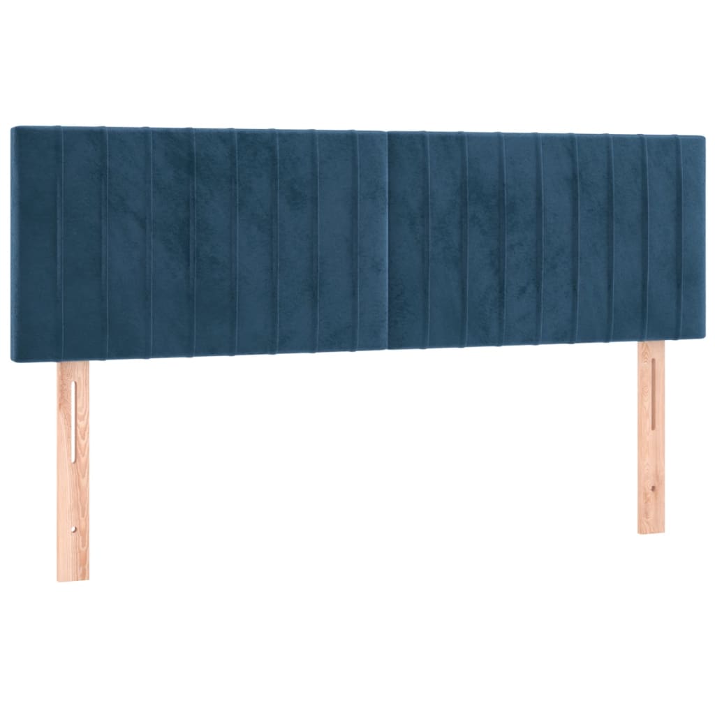 vidaXL Cama box spring c/ colchão/LED 140x190 cm veludo azul-escuro