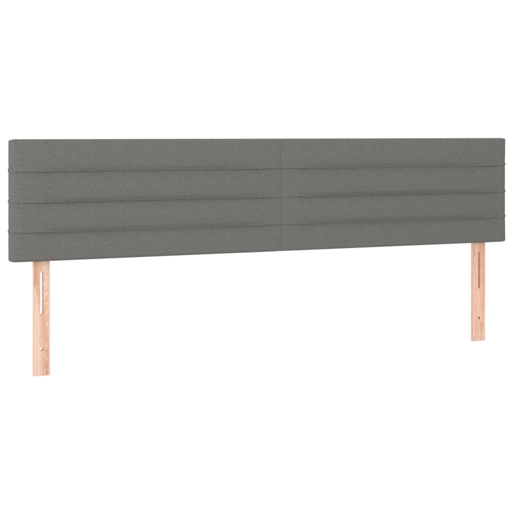 vidaXL Cama box spring c/ colchão e LED 200x200 cm tecido cinza-escuro