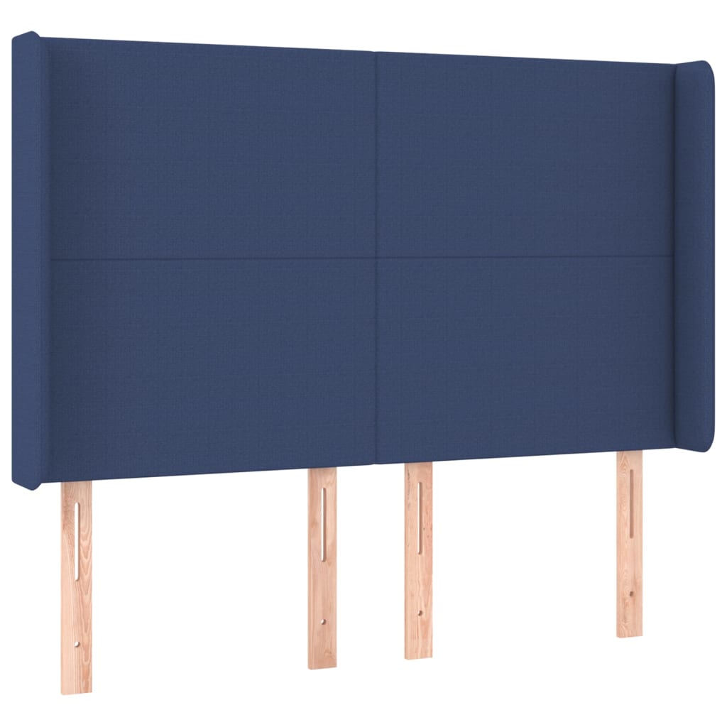 vidaXL Cama box spring c/ colchão e LED 140x200 cm tecido azul