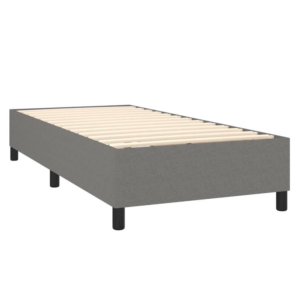 vidaXL Cama box spring c/ colchão e LED 90x190 cm tecido cinza-escuro